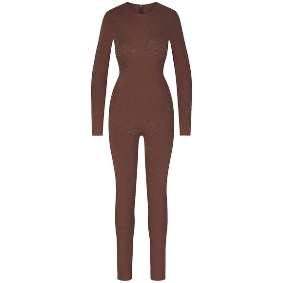 Skims x Swavorski Jelly Sheer Intimates Longsleeve Catsuit